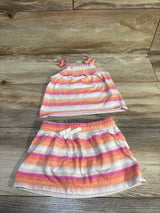 Oshkosh 2pc Striped Tank Top & Skort Set Peach sz 12m