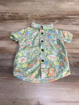 Cat & Jack Floral Button-Up Shirt Green sz 18m