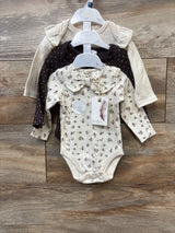NEW Jessica Simpson 3pk Long Sleeve Bodysuits White sz 0-3m