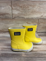 Lands' End Pull On Splash Rubber Rain Boots Yellow sz 8c