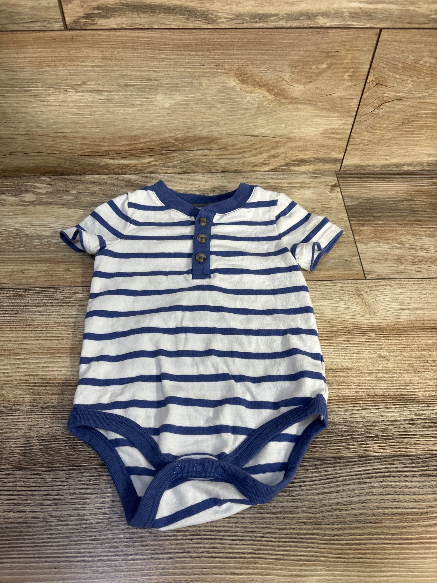 Cat & Jack Striped Henley Bodysuit White sz 6-9m