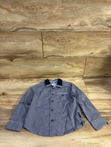 Armani Junior Long Sleeve Button-Up Shirt Blue sz 3T