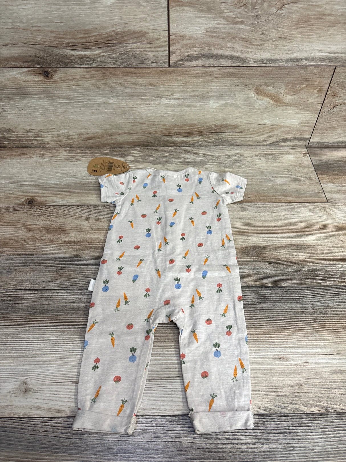 NEW Rabbit Bear Vegetable Sleeveless Coverall Beige sz 0-3m