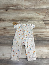 NEW Rabbit Bear Vegetable Sleeveless Coverall Beige sz 0-3m