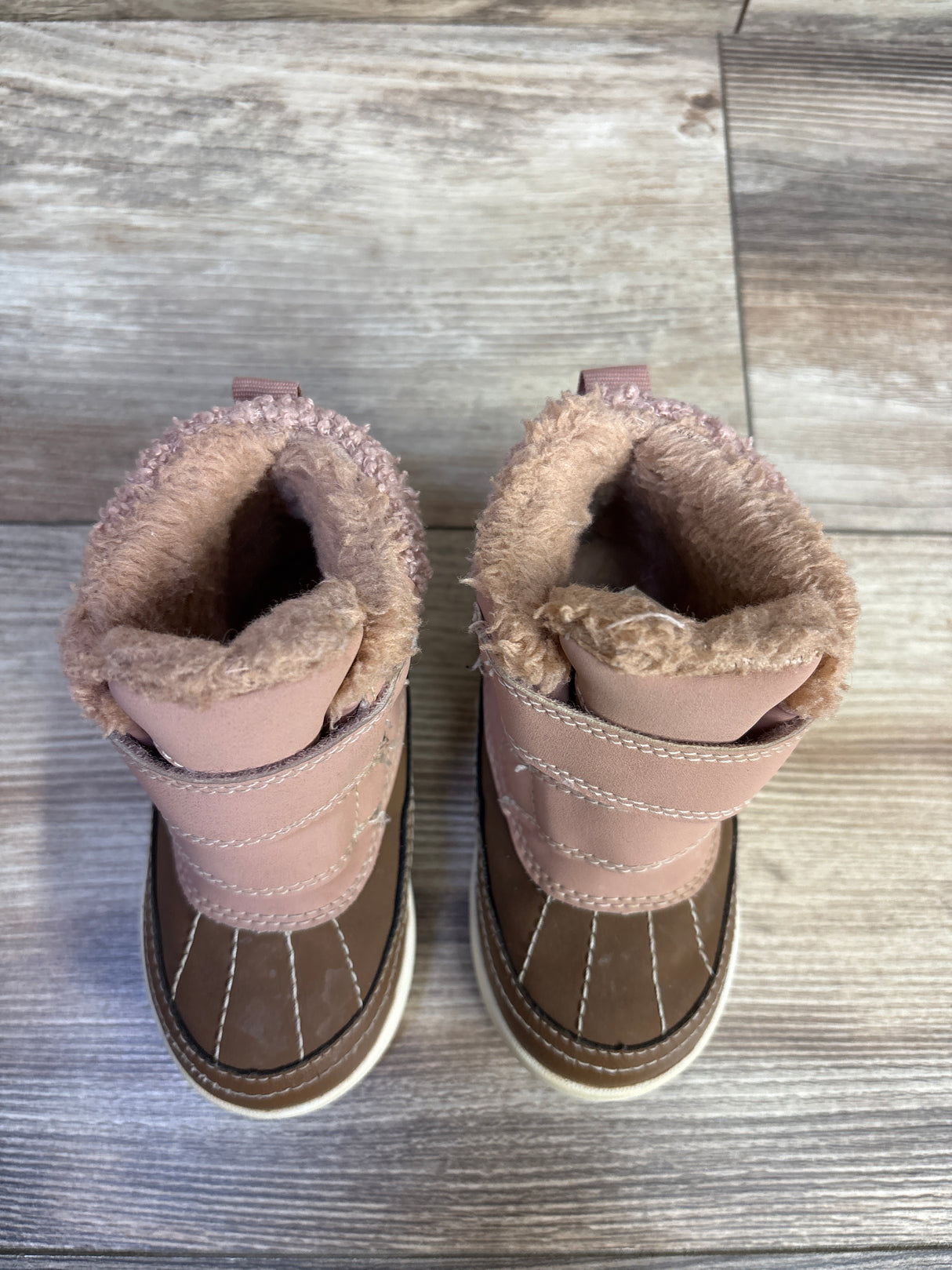H&M Waterproof High Top Faux Fur Lined Winter Boots, Brown/Pink sz 5.5c
