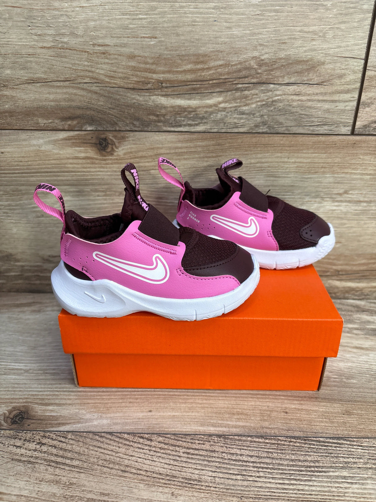 Nike Flex Runner 3 TD 'Burgundy Crush' Sneakers sz 6c