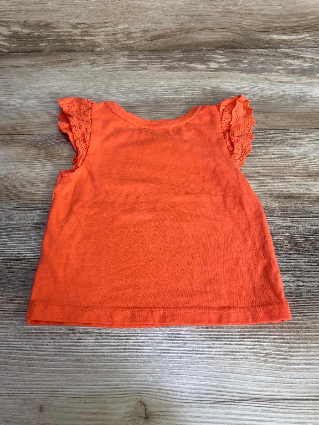 Cat & Jack Eyelet Sleeve Shirt Orange sz 18m