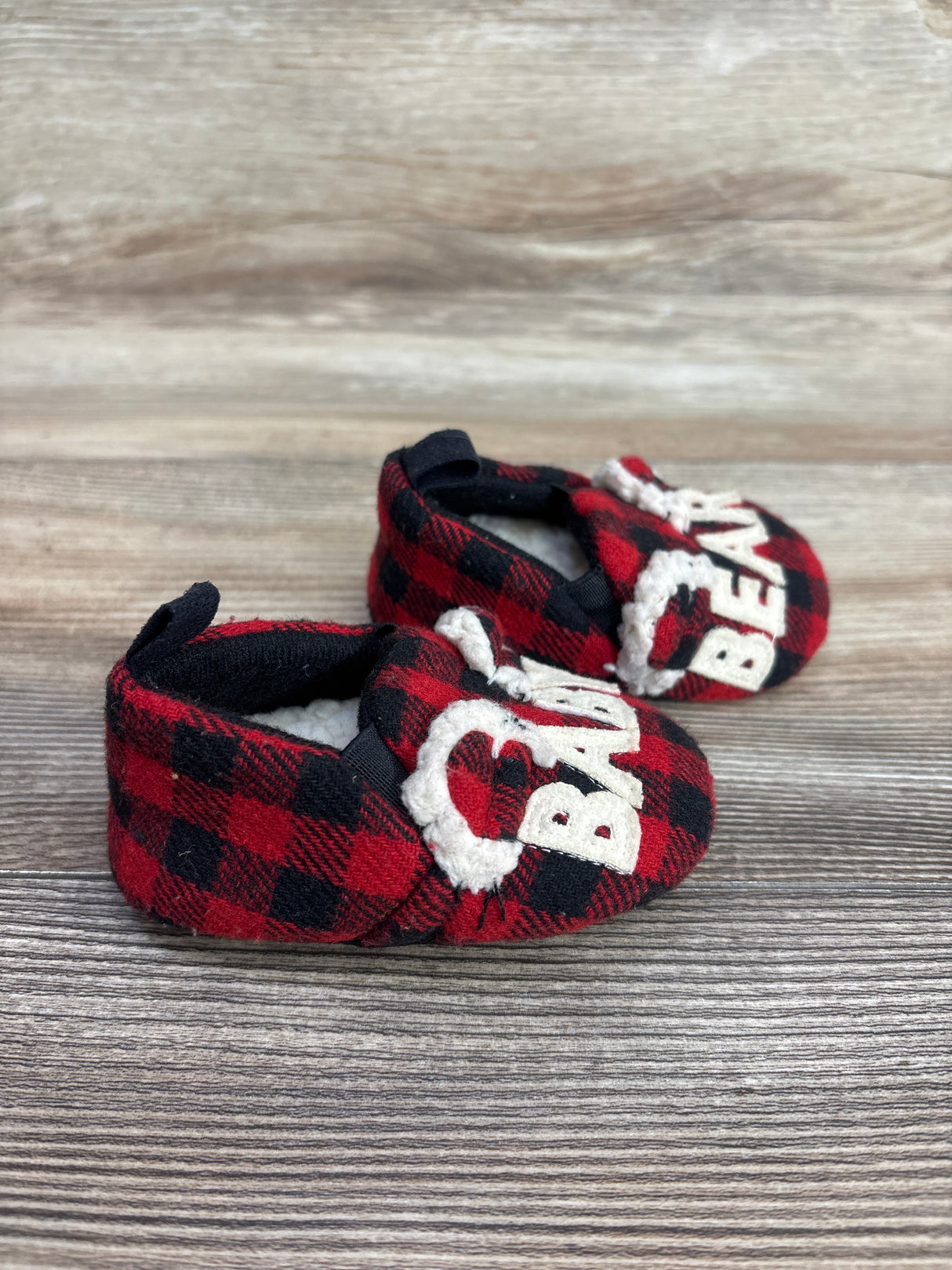 Dearfoams Baby Bear Slippers Red sz 2/3c
