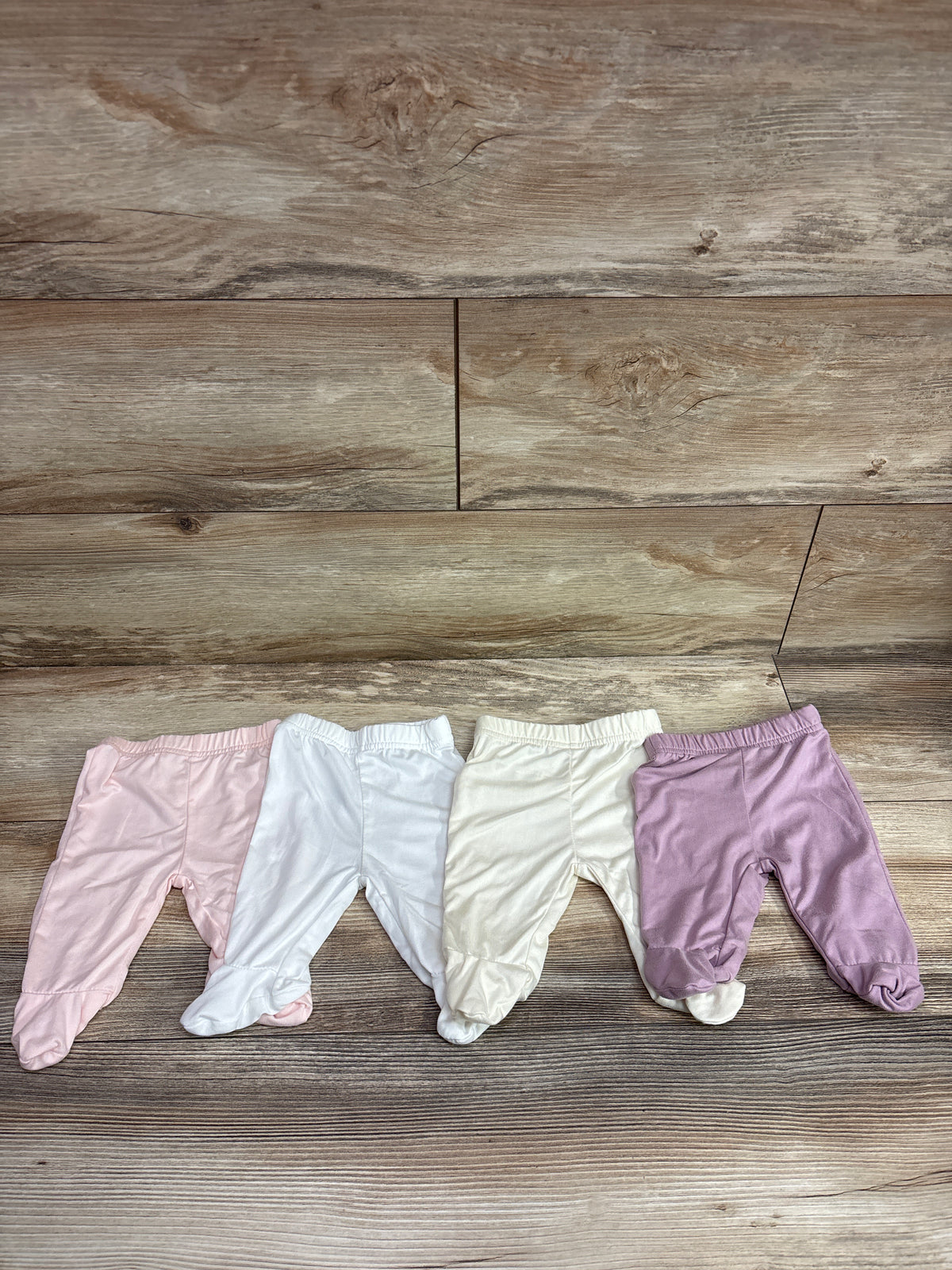 Shein 4pk Footed Pants Set Ivory sz 0-1m