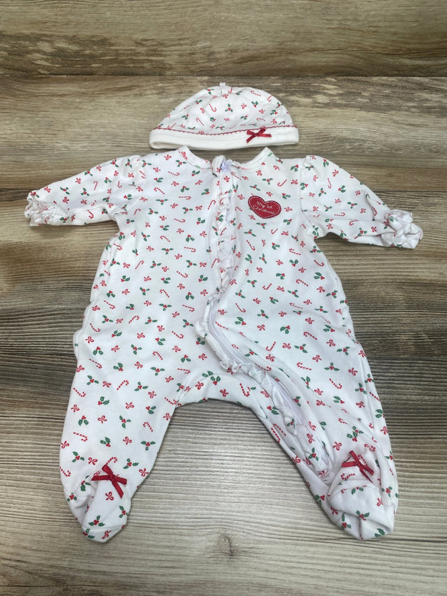 Little Me 2pc My 1st Christmas Sleeper & Hat White sz Newborn - Me n Mommy To Be