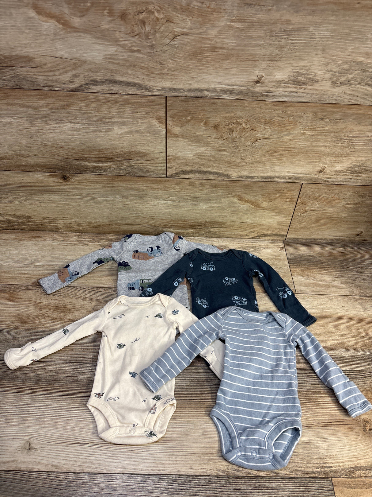 Carter's 4pk Long Sleeve Bodysuits Blue sz Newborn