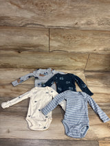 Carter's 4pk Long Sleeve Bodysuits Blue sz Newborn