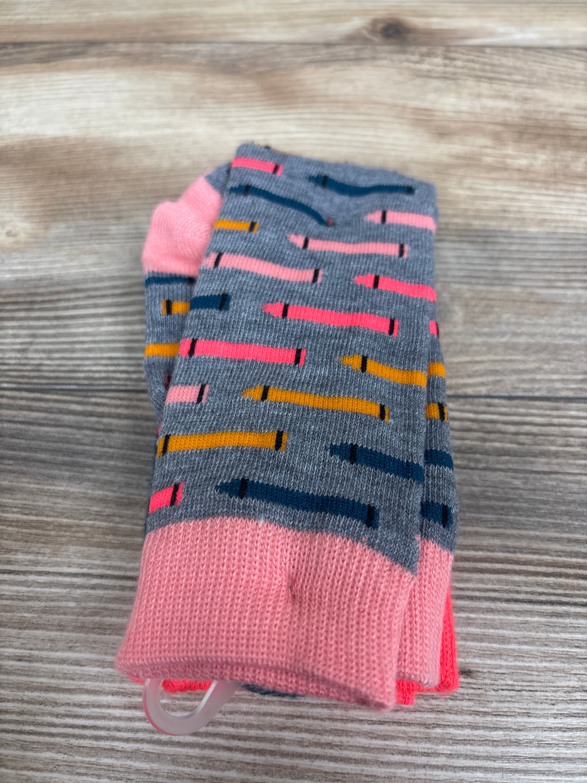 NEW Cat & Jack Knee-High Socks Crayon Print 2pk sz Small 5.5-8.5c
