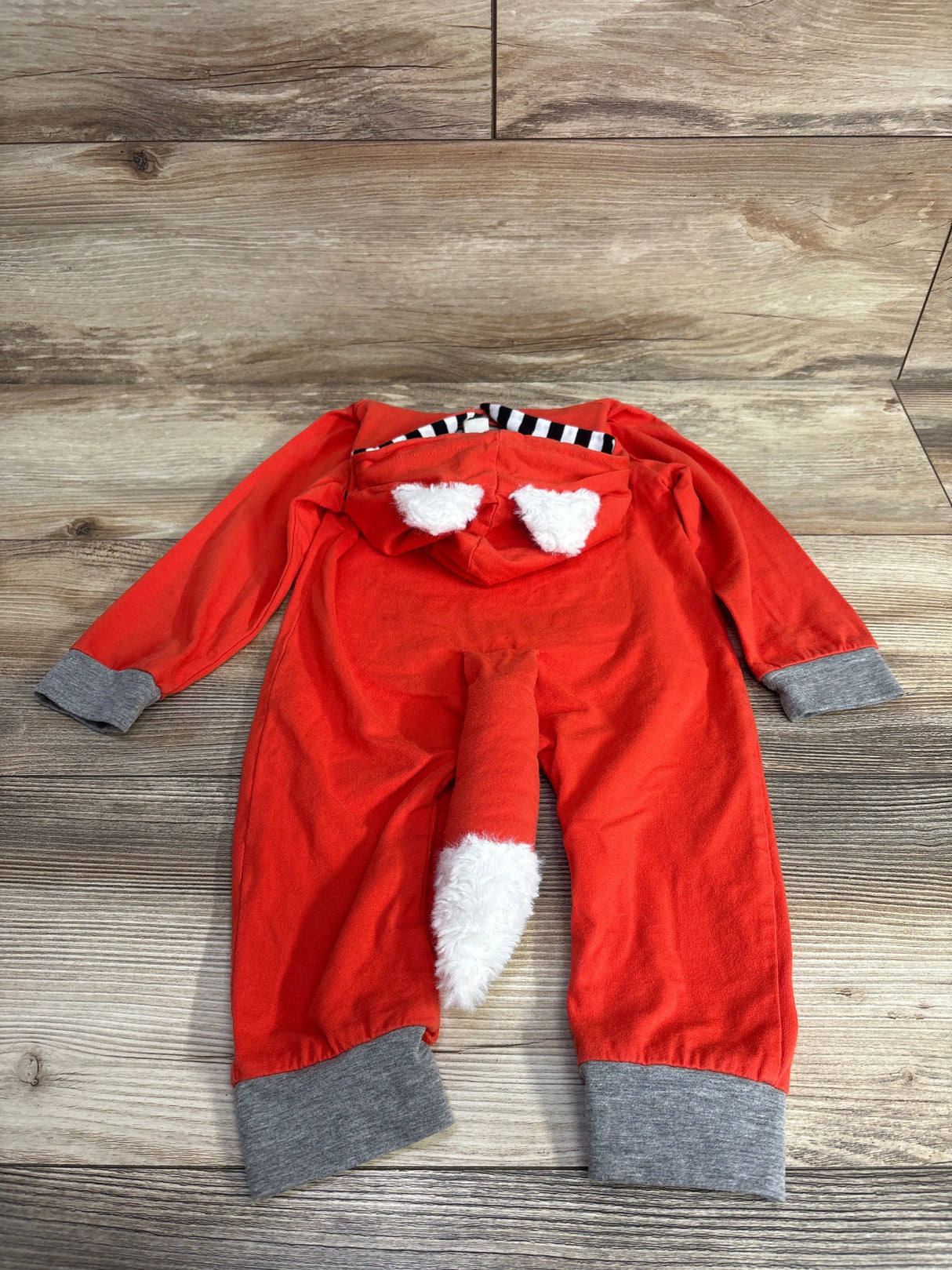 Textured Fox Print Coverall Orange sz 12-18m