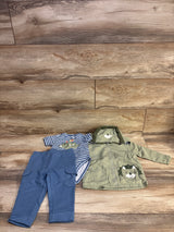Minibean 3pc Windbreaker, Bodysuit, & Pants Set Green sz 12m