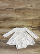 Carter's PurelySoft Painters Bodysuit Dress White sz 24m