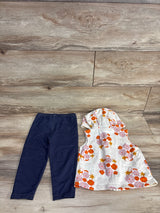 Carter's 2pc Floral Full Zip Jacket & Chambray Jeggings Set White sz 24m