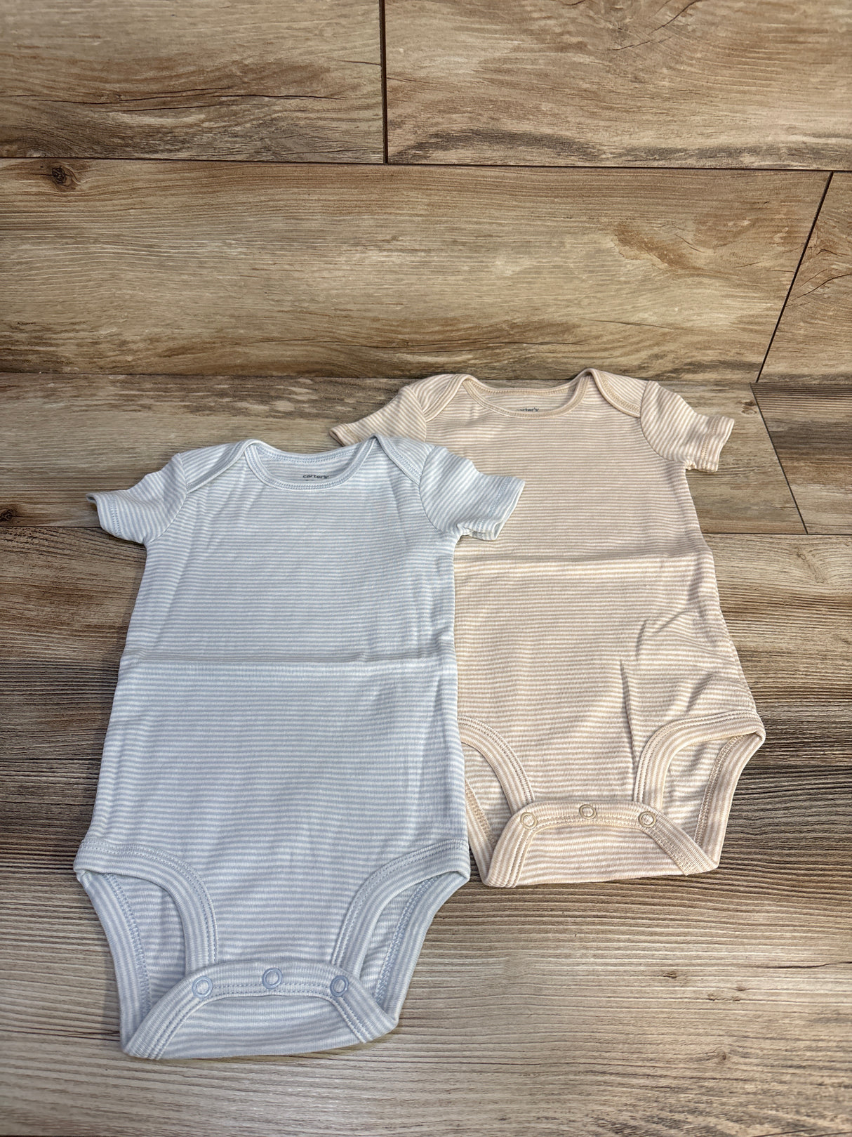 Carter's 2pk Striped Bodysuits White sz 12m