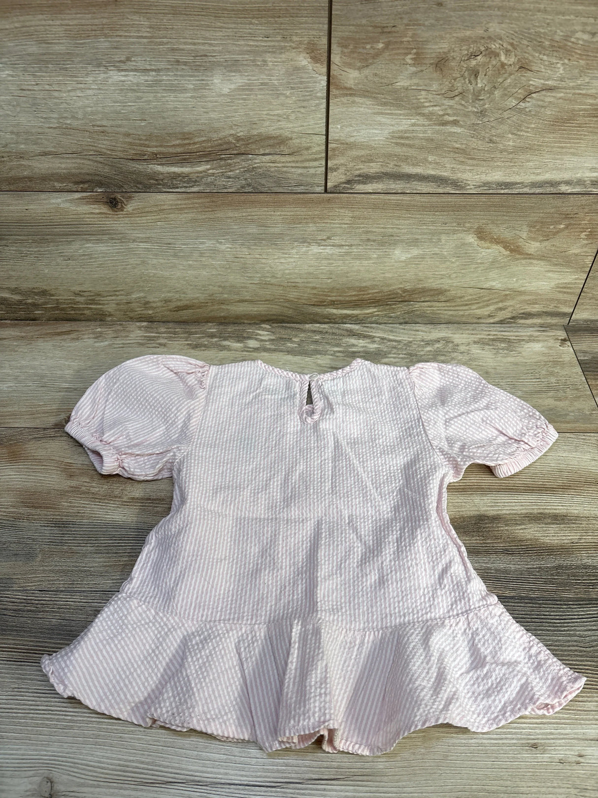 Astro Striped Seersucker Tennis Peplum Top Pink sz 4T