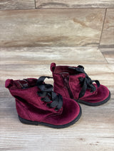 Cat & Jack Velvet Boots Burgundy sz 5c