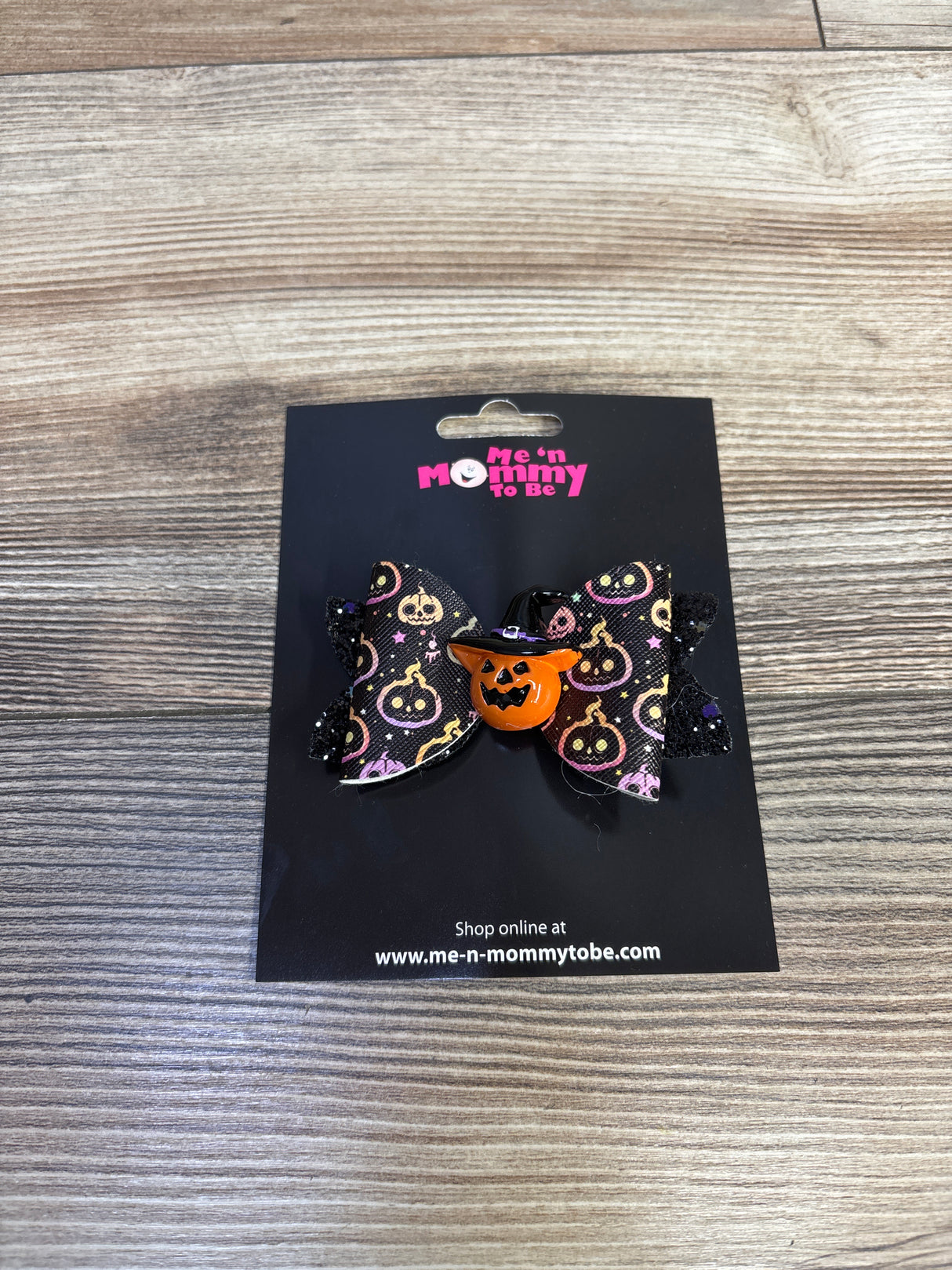 NEW Faux Leather Halloween Double Layer Bow w/ Pumpkin Applique
