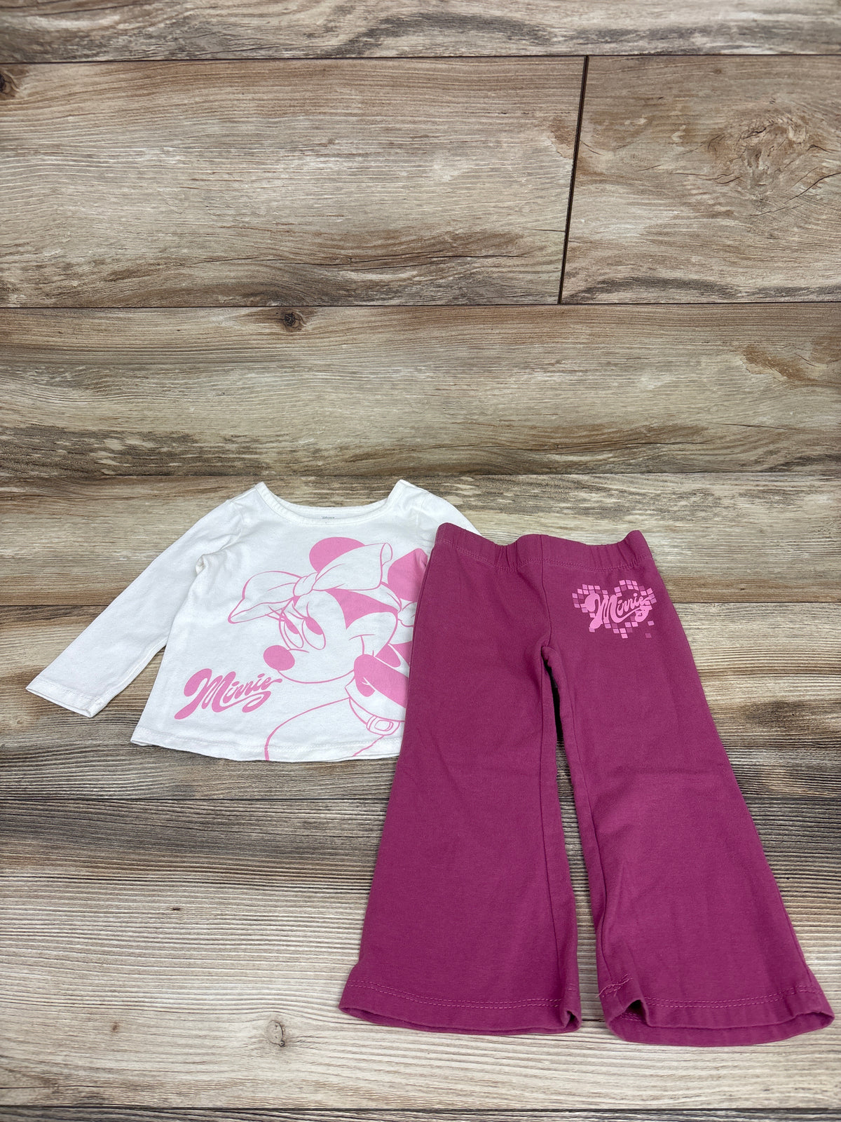 Disney Junior 2pc Minnie Mouse Shirt & Pants Set White sz 12m