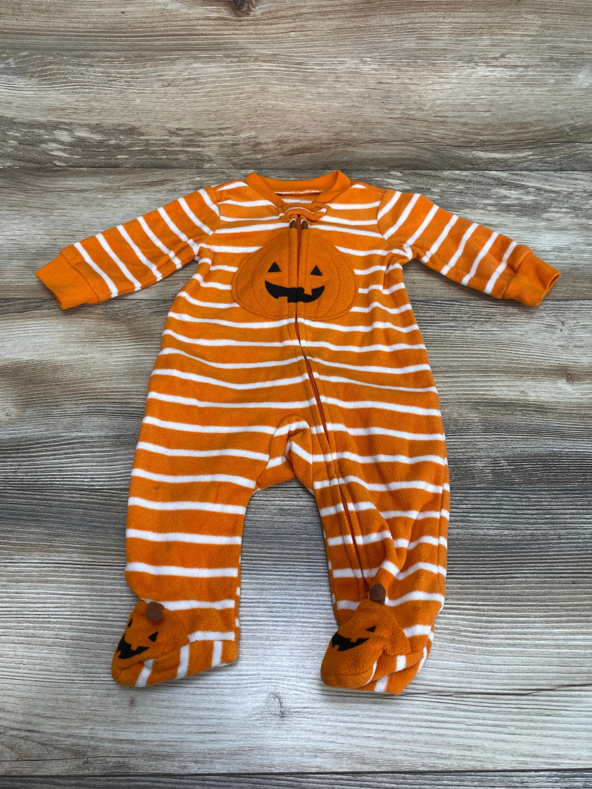 Just One You Pumpkin Striped Sleeper Orange Sz 3m - Me n Mommy To Be