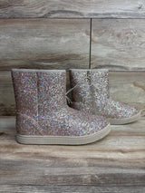 NEW Cat & Jack Holland Shearling Style Boots Glittery Gold sz 5Y