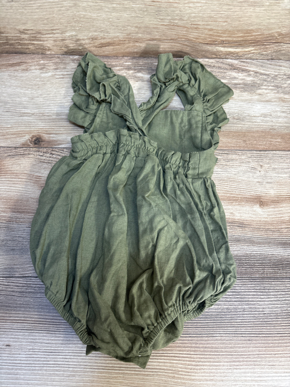 Ruffled Bubble Romper Olive sz 6-9m