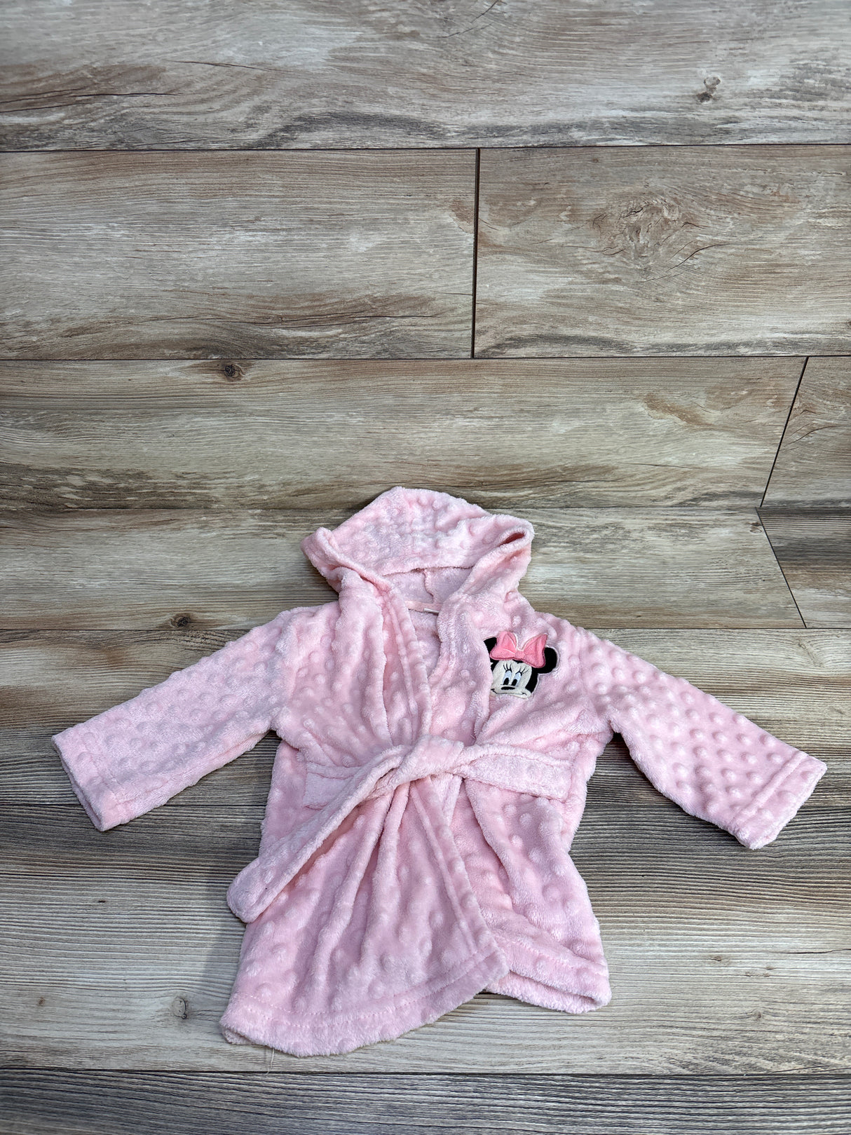 Disney Baby Plush Minky Dot Minnie Mouse Robe Pink sz 0-12m
