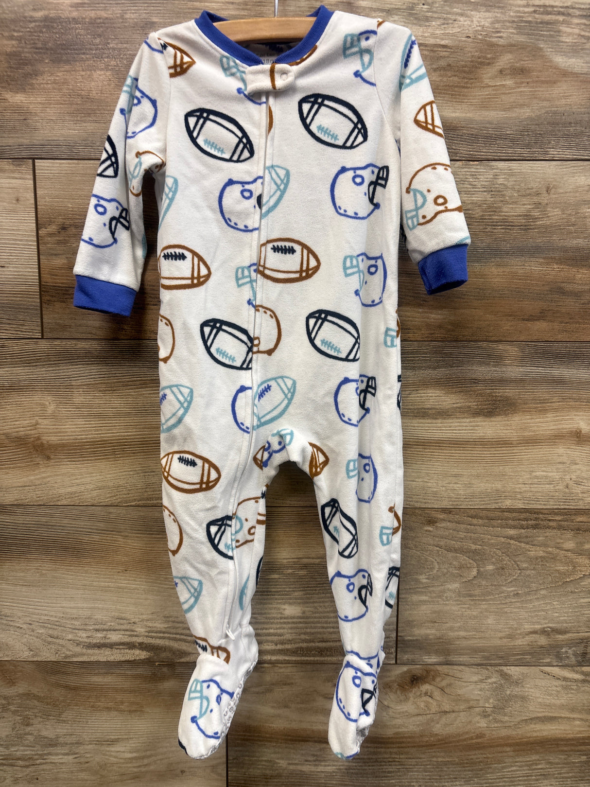 Carter's Football Blanket Sleeper White sz 18m