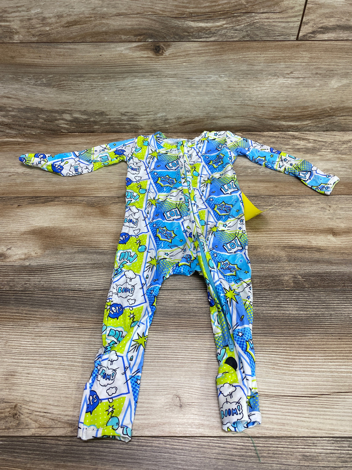 NEW Bellabu Bear Bamboo Comic Convertible Footie Blue sz 6-9m