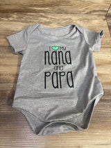 I Love My Nana & Papa Bodysuit Grey sz 6-9m