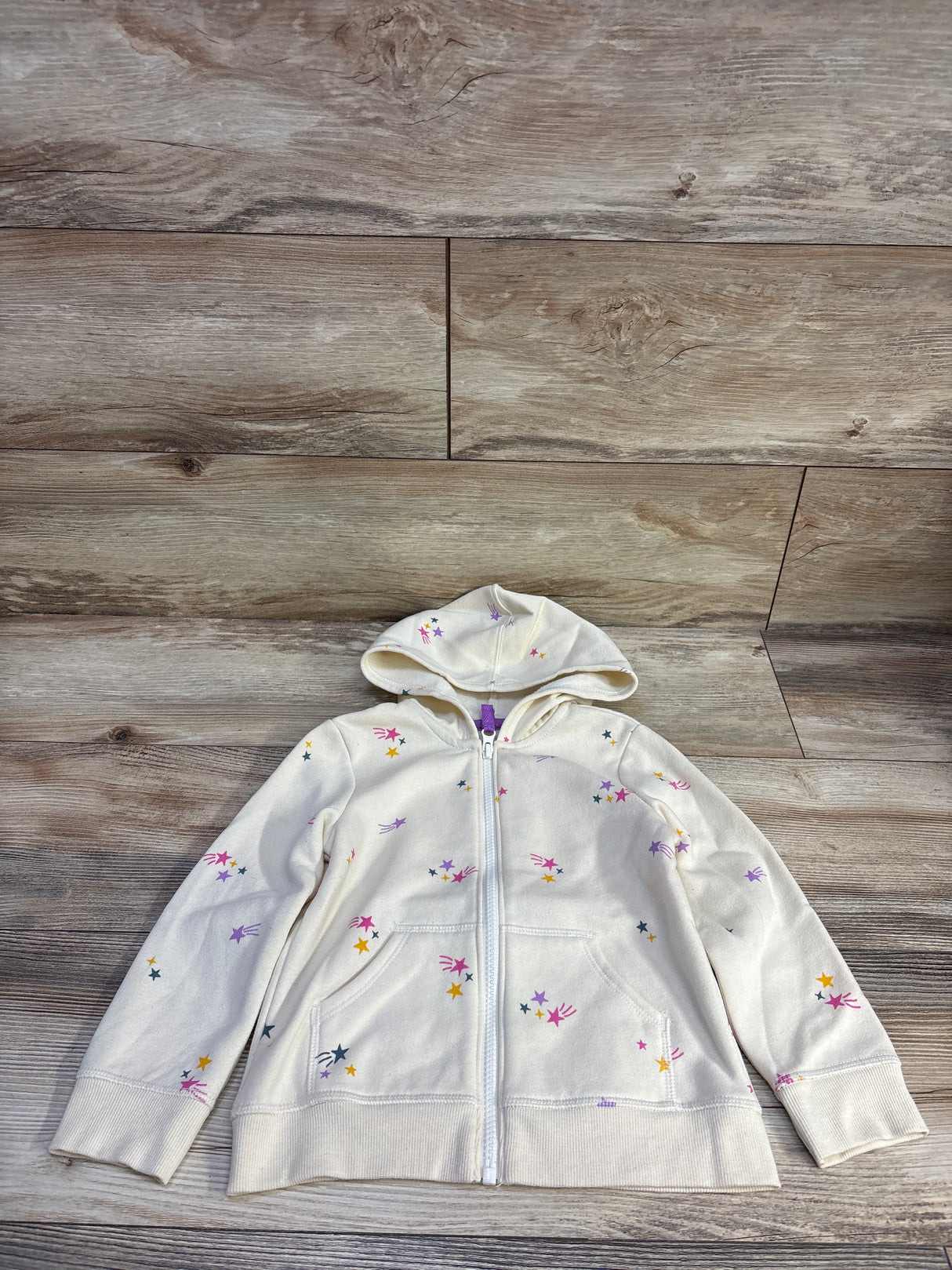 Cat & Jack Shooting Star Full Zip Jacket Cream sz 4T