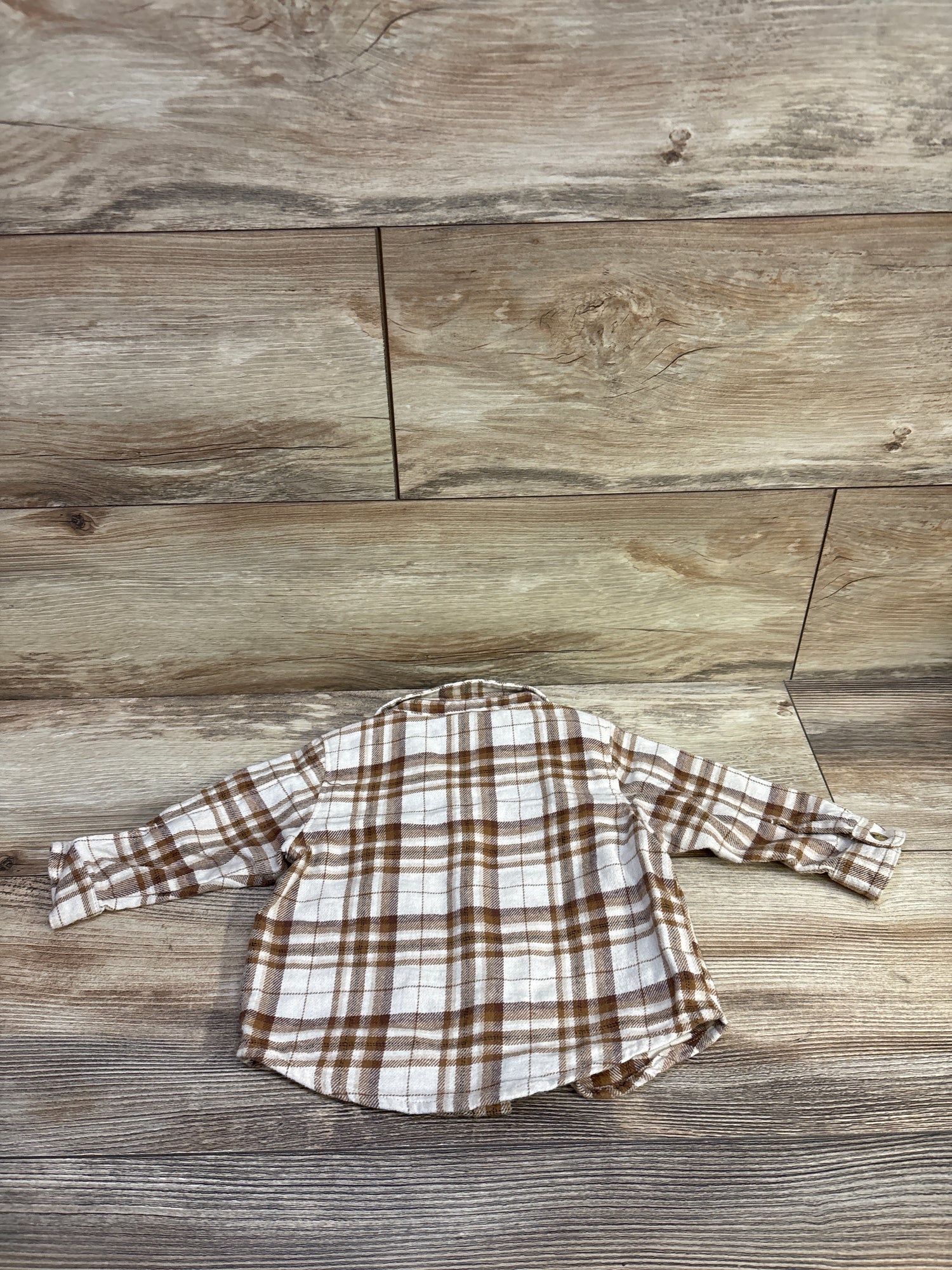 Old Navy Button Up Flannel Beige sz 6-12m
