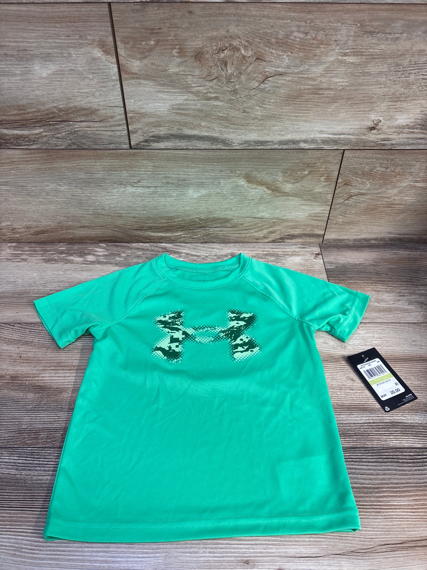 NEW Under Armour Big Logo Shirt Green sz 4T