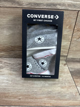 NEW Converse Chuck Taylor My First Chucks Hat & Sock Booties Grey sz 0-6m