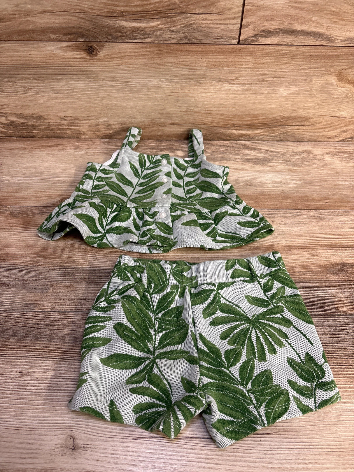 Janie and Jack 2pc The Palm Paradise Top & Shorts Green sz 3T - Me n Mommy To Be