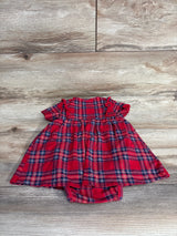 H&M Plaid Bodysuit Dress Red sz 9m