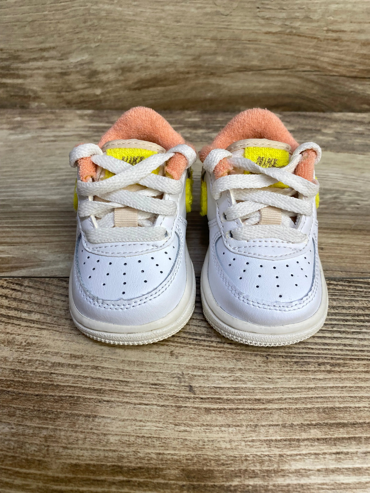 Nike Force 1 LV8 TD 'White Yellow Strike' Sneakers sz 2c