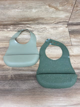 Lalo 2pk Silicone Bibs Green