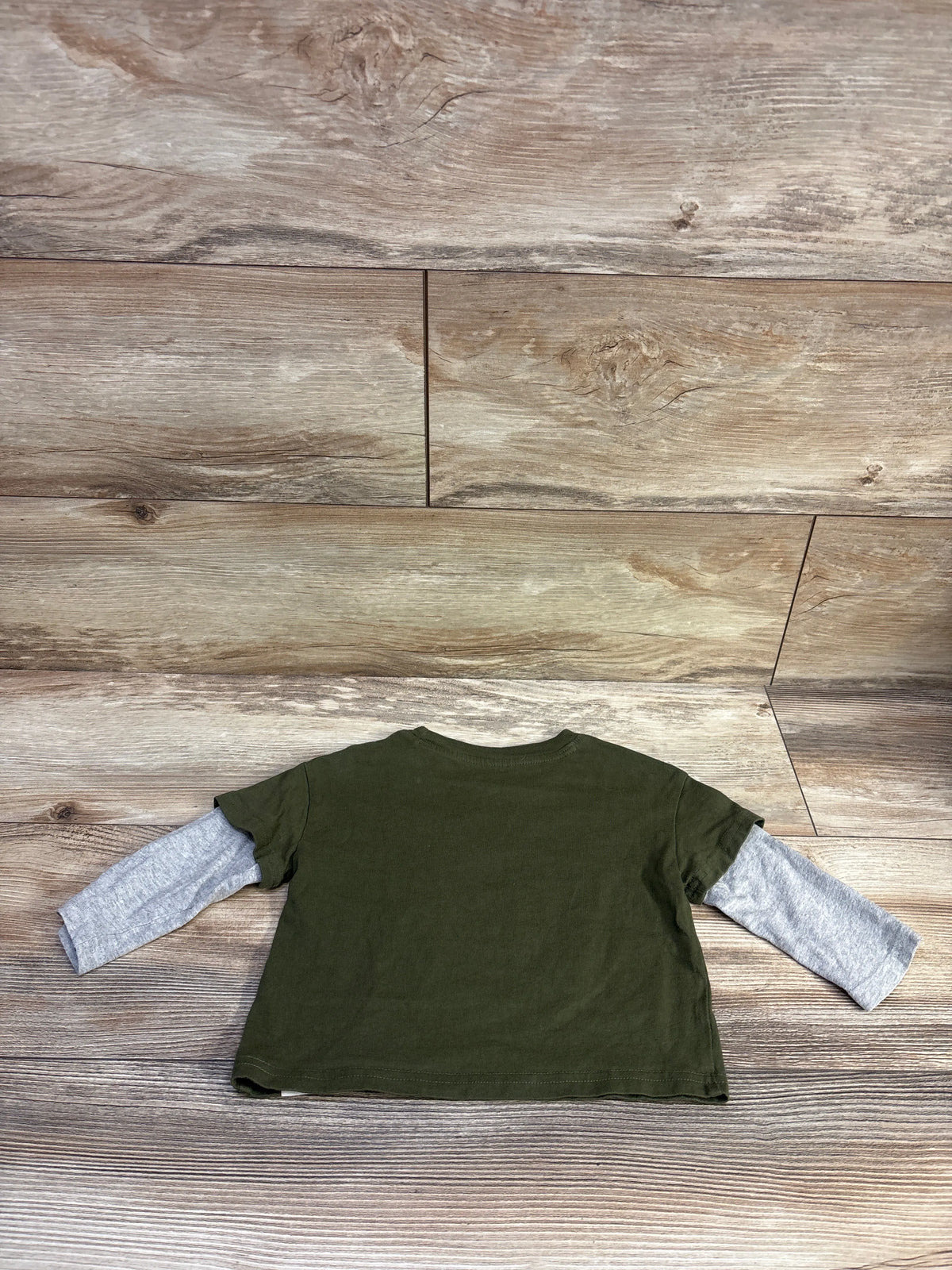 Baby Gap Mock Layered Sleeve Shirt Green sz 12-18m