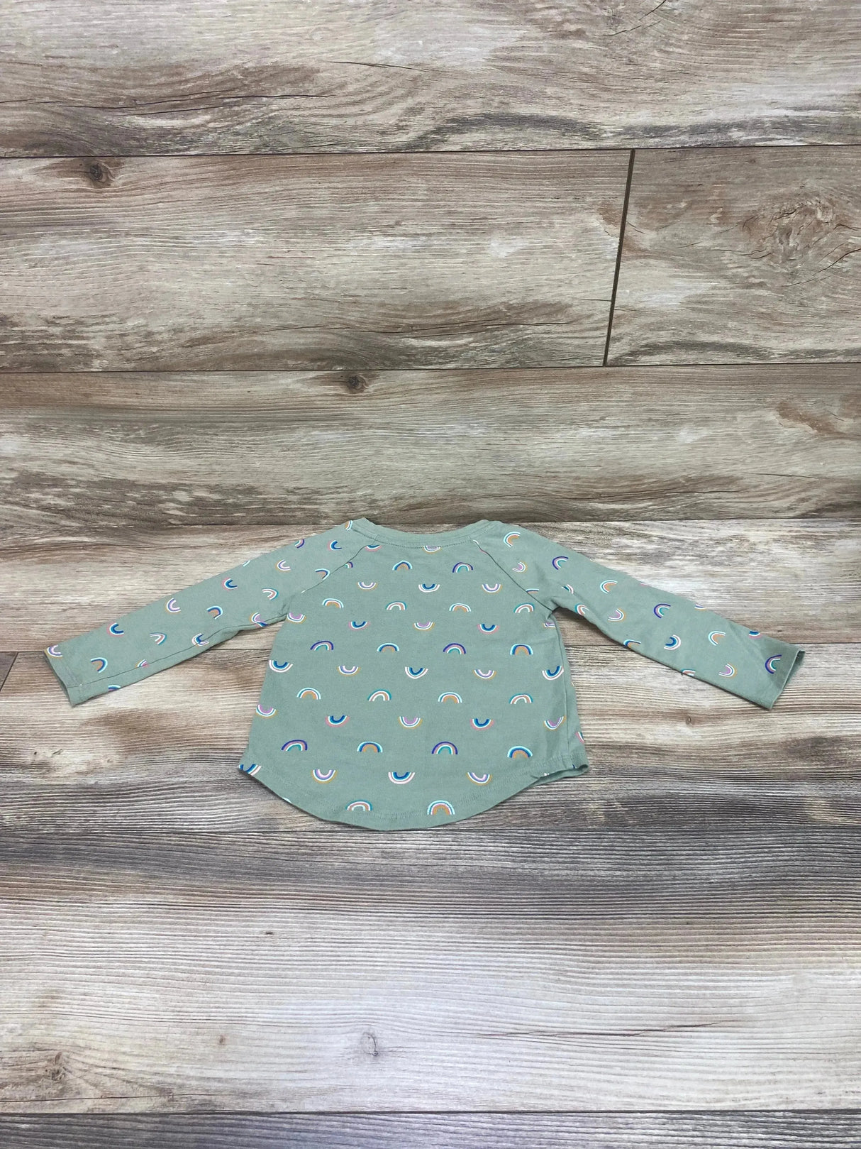 Cat & Jack Rainbow Shirt Green sz 2T