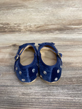 Janie & Jack Velvet Jewel Ballet Flats in Dark Marine sz 8c