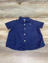 Carter's Polka Dot Button Up Shirt Navy sz 24m