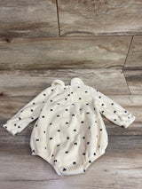 Cat & Jack Long Sleeve Velvet Bubble Romper Cream sz 6-9m