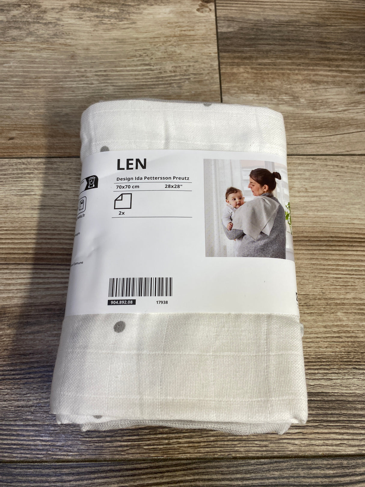 NEW LEN 2pk Baby Blankets White/Grey