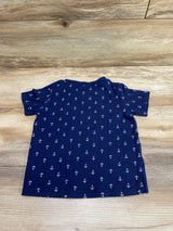 H&M Anchor Print Shirt Blue sz 2-4T