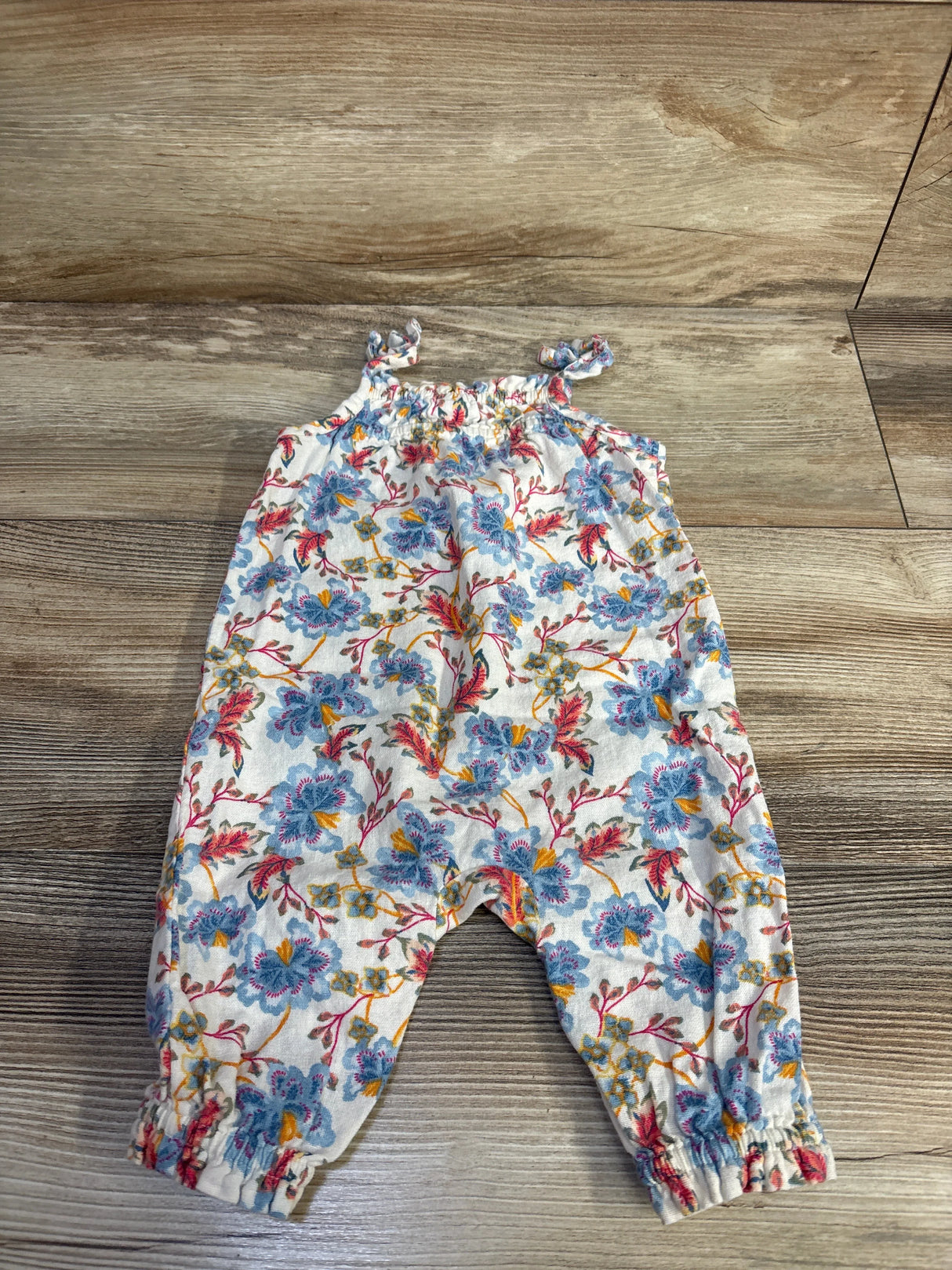 Old Navy Sleeveless Tie Knot Linen Blend Jumpsuit In Cream sz 3-6m