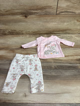Disney Baby 2pc Minnie Mouse Kimono Shirt & Pants Set Pink sz Newborn